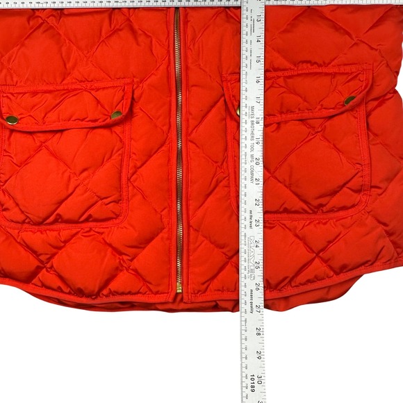 Woolrich Womens Red Diamond Quilted Real Down Puffer Vest XL Equestrian Full Zip - Picture 3 of 9